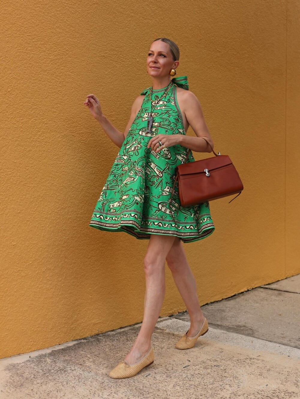ALEMAIS Fish Sticks Linen Swing Dress - Picture 6 of 13
